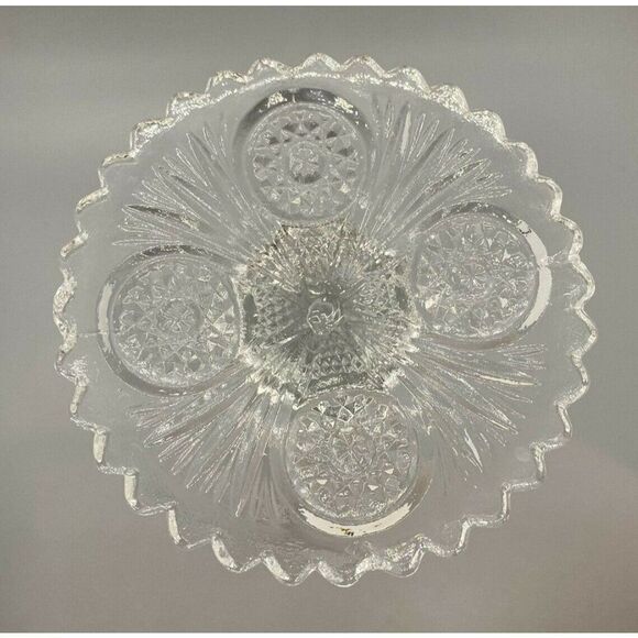 Vintage Imperial Glass Vase Daisy and Button Cut Sawtooth‎ Edge 1950s - Picture 3 of 4